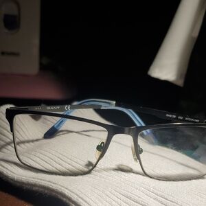 GANT Blue and Black Rectangular Glasses